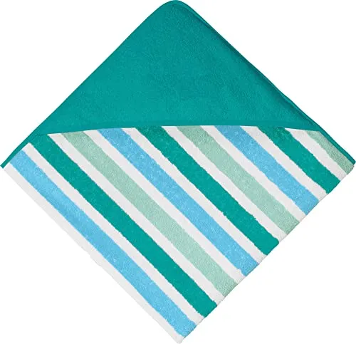 Erwin Müller Kinder-Kapuzenbadetuch, Kapuzenhandtuch Frottier Petrol Größe 100x100 cm - saugstark, hautfreundlich, Streifen (weitere Größen)