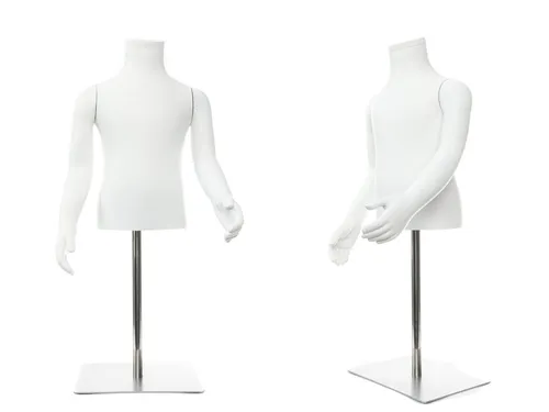 2x Kindertorso Büste KG 116 Unisex Schaufensterpuppe Kind Mannequin + Standfuß