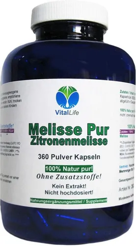 Melisse Zitronenmelisse 360 Kapseln – Beruhigend und stimmungsstabilisierend - Multivitaminpräparate & Mineralien – 100% Natur pur, ohne Zusatzstoffe! Unterstützt Herz, Immunsystem und fördert Entspannung bei innerer Unruhe.