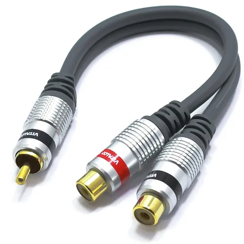 Cinch auf 2x Cinch Audio Y Adapter 1 Chinch Stecker zu Zwei RCA Buchse Subwoo...