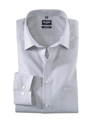 OLYMP Businesshemd Luxor modern fit grau|silberfarben 41
