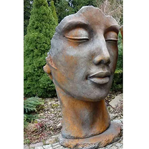 Vidroflor Gartenfigur Gesicht Frau in bronze von Vidroflor