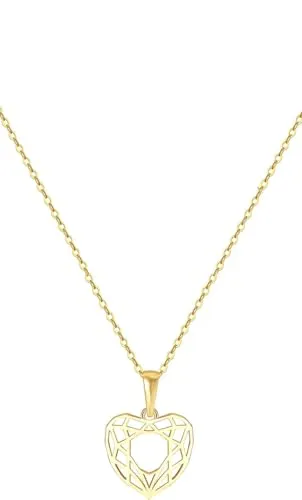 Einzelstück® Halskette mit Herz Anhänger Corazon Damen-Collier 925 Sterling Silber Schmuck Geschenk (Gold)