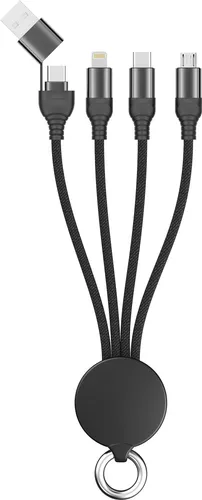 2GO USB / Type C Ladekabel Micro USB, Lightn., USB-C 15cm sw