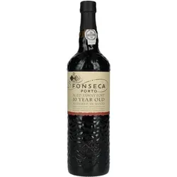 Fonseca Porto 10 Years Old Tawny Port 20% Vol. 0,75l - Hochwertiger Rotwein aus dem Douro-Tal, 10 Jahre in Eichenfässern gereift, mit vielschichtiger Aromatik und eleganter Geschmeidigkeit. Ideal zu Schokoladendesserts und Nusskuchen.