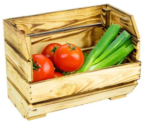Schmales Küchenregal 40x22x29 cm in geflammt Gemüsekiste Obsthorde Gemüsekorb