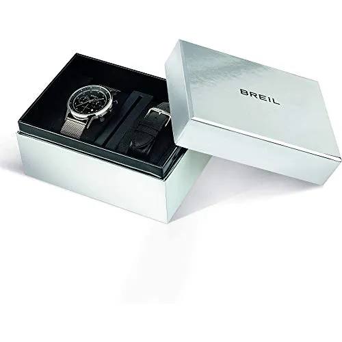 Breil Uhr Herren SIX.3.Nine Ziffernblatt SCHWARZ Bewegung Chrono Quartz e MESH Stahl Silber TW1805