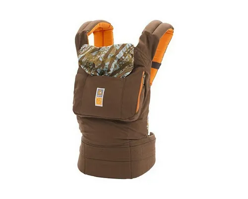 Ergobaby Babytrage Solid Braun - Ergonomische Babytrage für bequemes Tragen in Brust-, Rücken- und Hüft-Tragweise. Unterstützt die natürliche Sitzposition des Kindes und sorgt für gleichmäßige Gewichtsverteilung. Ideal für Eltern und Babys bis 20 kg.