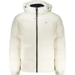 Tommy Jeans Herren Pufferjacke Essential Down Jacket - Weiß (Ecru), S - Ikonische Daunenjacke mit abnehmbarer Kapuze, zwei Reißverschlusstaschen und optimaler Passform für höchsten Tragekomfort. Zeitloses Design für jeden Anlass.