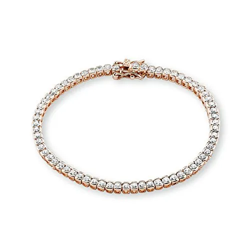 s.Oliver Damen-Armband 925 Silber teilvergoldet Zirkonia transparent 18 cm - 508995