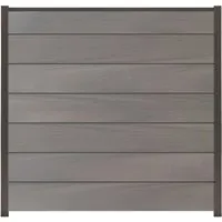 GartenLand Zaun Ameland Exclusive WPC 180x180 cm – Modern & Pflegeleicht - BPC Steckzaun Ameland Exclusive, 180x180 cm, Amethystgrau. Ideal für individuelle Gartenprojekte: einfacher Aufbau, langlebig und pflegeleicht. Genießen Sie modernes Design mit eleganten Aluminium-Zwischenleisten!