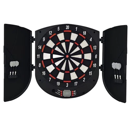 HOMCOM Dartscheibe Dart-set mit automatischer Wertung - Zielscheiben für bis zu 8 Spieler, mit LCD-Anzeige für einfache Punkteverfolgung – perfekt für spannende Darts-Abende!