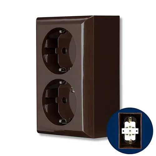 REV Aufputzsteckdose PlanoLuxe in braun von REV