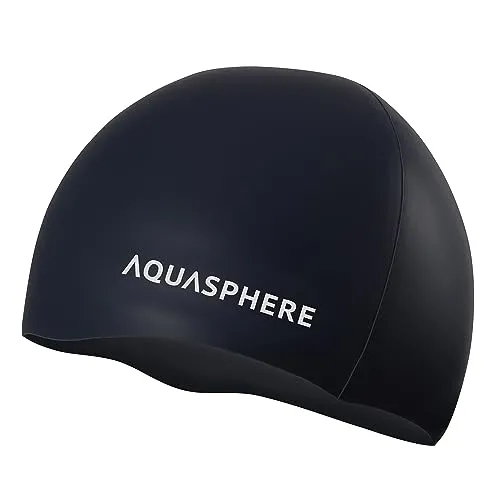 Aquasphere Badekappe Uni Schwarz/Weiß