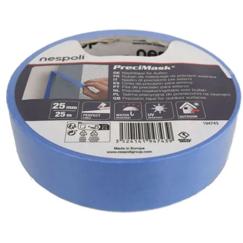 Washitape für Außen 25 mm Klebeband Rolle blau