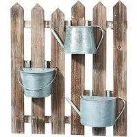 Kobolo Blumentopf Blumenkasten aus Holz mit 3 Metallbehältern - Blumentöpfe aus Holz mit 3 Metallbehältern, ideal für kreative Garten- und Balkon-Gestaltung. Hochwertige Verarbeitung und modernes Design für jeden Außenbereich.
