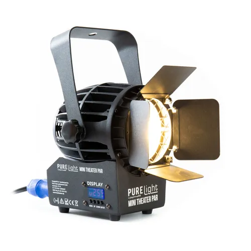 PURElight Mini Theater PAR 150W COB LED - DJ: Einzelne Beleuchtungen, vielseitiger Theaterscheinwerfer mit 10000 lux Lichtstärke und DMX-Steuerung für beeindruckende Lichteffekte.