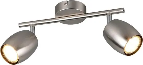 Reality Deckenstrahler 2er Spot Nancy GU10 nickel matt - Moderne Deckenlampe im eleganten Nickel-Matt-Finish, ideal für stimmungsvolle Beleuchtung in Wohnräumen. Perfekt für gezielte Lichtakzente.