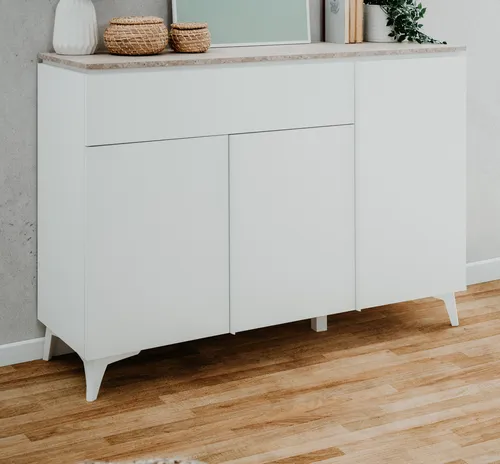 Furn.Design Sideboard Visby, Weiß