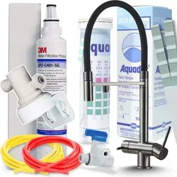 3-Wege Küchenarmatur HighFlex mit Filteranschluss & 3M AP2-C405-SG Wasserfilter Set