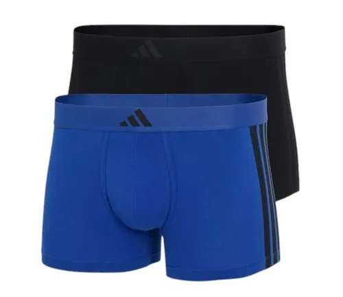 adidas Unterwäsche Boxershorts Low Rise Trunk schwarz/blau - 2 Stück, Größe: XXL