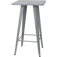 Chefgastro Stehtisch Grau, Quadratisch 60x105 cm - Moderner Stehtisch aus robustem, pulverbeschichtetem Metall, ideal für Events oder Zuhause. Stabile Konstruktion mit Gummifüßen für sicheren Stand und integrierter Fußstütze – schnell montiert und vielseitig einsetzbar.