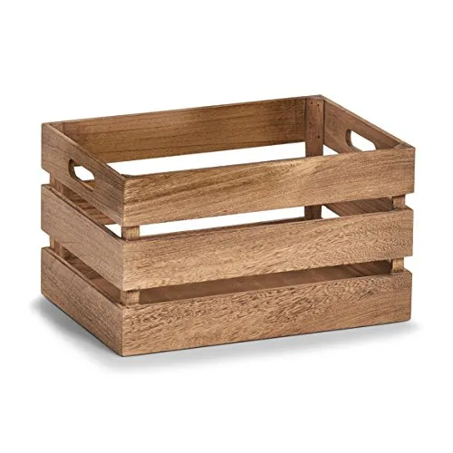 Zeller Holzkiste 15166 – Vintage Aufbewahrungskiste - Aufbewahrungsboxen in trendigem Vintage-Used-Look, aus Vollholz mit 2 praktischen Tragegriffen für einfachen Transport und stilvolle Ordnung im Zuhause.