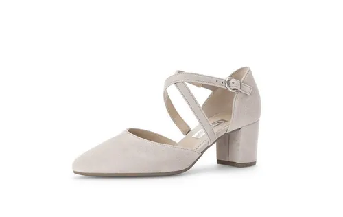 Gabor Damen Riemchen Pumps - Elegante High Heels für besondere Anlässe - Damen-Pumps mit feinen Halteriemen aus hochwertigem Rau- und Glattleder, ideal für elegante Abende, komfortabler Blockabsatz von 6 cm.