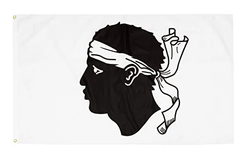 PHENO FLAGS Korsika Flagge 90x150cm - wetterbeständige Fahne mit Messingösen, 100% Polyester, robuste Doppelnaht & in lebendigen Farben - ideal für Flaggen-Liebhaber