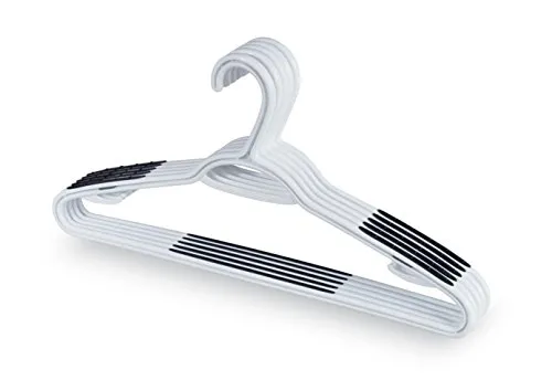 Domopak Living 8001410073686 Set 5 Kleiderbügel, Kunststoff, weiß, 0,8 x 42 x 21,5 cm