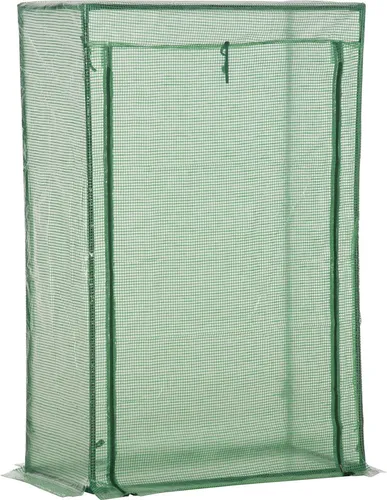 Outsunny Gewächshaus Treibhaus Frühbeet mit Tür zum Aufrollen Stahl