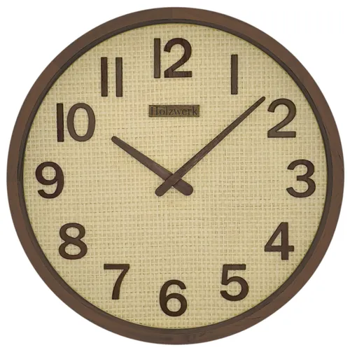 Holzwerk Funkwanduhr BOHO Ratten Designer - Wohnaccessoires mit nahezu lautlosem Uhrwerk und exakter Funktechnologie für präzise Zeitangaben. Jedes Stück ist ein einzigartiges Unikat aus robustem Holz.