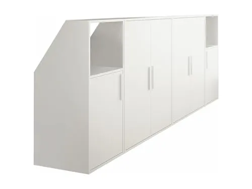 Vente-unique ADEZIO Schrank unter Dachschräge - Kleiderschrank für Schrägen mit 6 Türen & 2 Ablagen, platzsparend und mit staubgeschützten Aufbewahrungsmöglichkeiten. Ideal für kleine Räume!