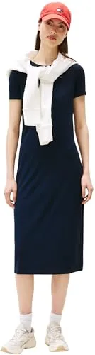 Tommy Jeans Jerseykleid mit Logostickerei - Sommerkleider für Damen, eng geschnitten mit hohem Tragekomfort und dehnbarer Struktur – ideal für lässige Sommerlooks.