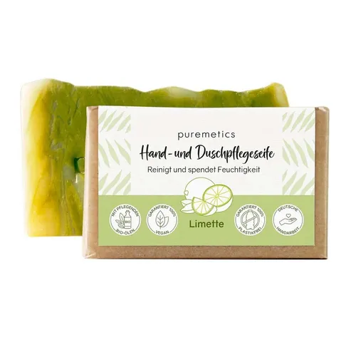 puremetics Feste Duschseife Hand- und Duschpflegeseife - Limette 75g