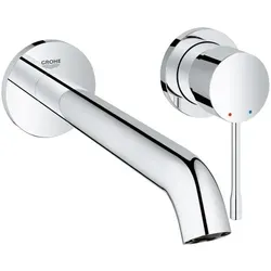 Grohe Essence Waschtisch Wandarmatur 19967001 - Elegante Wandmontage - Waschtischarmatur in Chrom mit GROHE StarLight Oberfläche, EcoJoy Technologie für wassersparenden Genuss und verstellbarem Mousseur für optimale Handhabung.