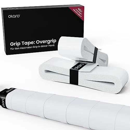 Otaro Griffband Tennisschläger – rutschfest & schweißabsorbierend | Overgrip Tennis | Nachhaltige, plastikfreie Verpackung | Auch perfekt als Griffband Badmintonschläger oder Padel Griffband (2er Set)