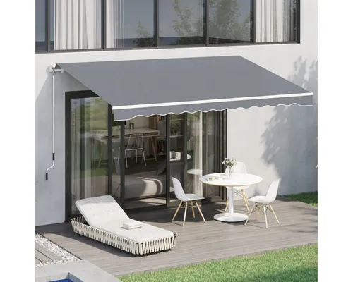 XDeer Gelenkarmmarkise mit Handkurbel 3,95 x 2,45 m - Stabiler Sonnenschutz für Terrasse und Balkon - Robuste Aluminium-Markise mit handlicher Kurbel für eine einfache Bedienung. Ideal für Terrassen und Balkone, bietet sie zuverlässigen Schutz vor Sonne und Hitze in einem modernen Design.