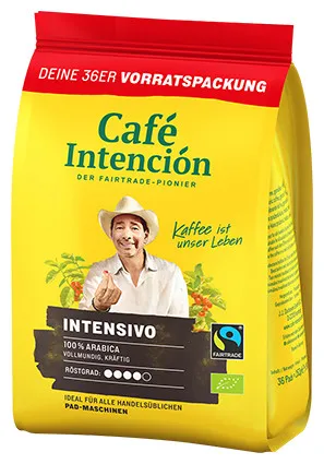 Café Intención Intensivo Kaffeepads Sparbeutel, 36 Stück