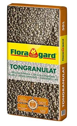 Floragard Blähton Tongranulat zur Drainage - 50 L - Blumenerde für optimale Pflanzenpflege: Effiziente Feuchtigkeitsspeicherung und gute Luftzirkulation sorgen für kräftiges Wachstum und schützen vor Schimmel und Trauermücken.