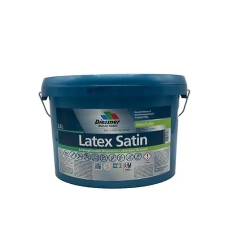 Produktbild Diessner Latex Satin Dispersions-Latexfarbe Innenfarbe verschiedene Gebinde Wandfarbe (2,5 Liter)