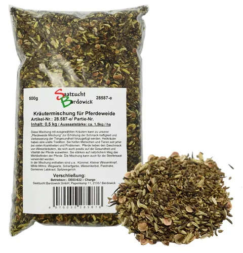 Kräutermischung für Pferdeweide Weidegras Wiese Koppel Samen Weide Gras 0,5 kg