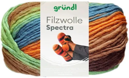 Gründl 100 Gramm Filzwolle Spectra Wolle Farbauswahl Häkelwolle