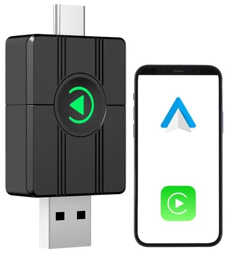 Creasono Apple Carplay nachrüsten: Wireless Adapter für Apple CarPlay und Android Auto, mit 2,4 & 5 Ghz (Adapter BMW, VW)