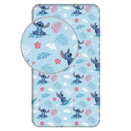 Lilo & Stitch Bettlaken 90x200 cm – Atmungsaktives Spannbetttuch aus Baumwolle