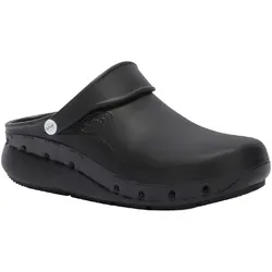 Scholl Ultragrip Clog - Rutschfeste Schuhe für Fachkräfte, Unisex, Schwarz, 41 EU - Rutschfeste und leichte Clogs, ideal für den täglichen Einsatz im Beruf. Mit atmungsaktivem Obermaterial und praktischem Drehgurt für optimale Anpassung und Stabilität. Maschinenwaschbar bei 30 °C.