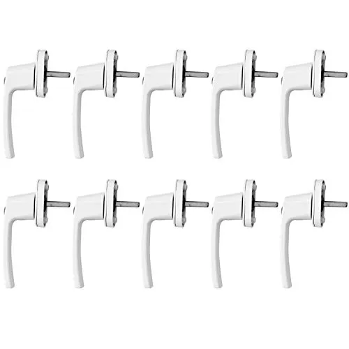 10er Set Fenstergriff Abschließbar Weiß Balkontürgriff Metall Balkontür Fenster Klinke Griff mit Schloss Sicherheitsfenstergriff Balkongriff Türgriff