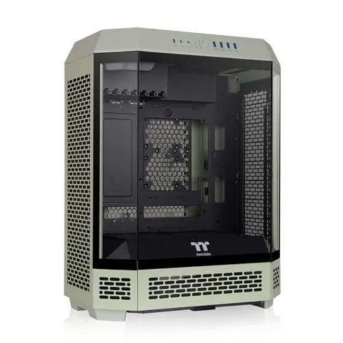 Thermaltake The Tower 600 Matcha Green Mid-Tower ATX-Gehäuse, 3 gehärtete Glasscheiben, Motherboard-Unterstützung mit verstecktem Anschluss, rotierende PCI-e-Steckplätze, CA-1Z1-00MEWN-00