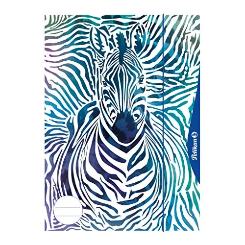 Pelikan 240406 Kombisammelmappe (Sammelmappe und Zeichenblock), A4, Motiv: Zebra, 1 Stück