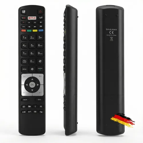 Dakana Ersatz Fernbedienung für Telefunken RC5118 Receiver Fernseher TV Remote Control mit Netflix und Youtube Taste vorkonfiguriert und sofort einsatzbereit